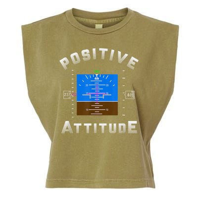 Positive Attitude Aviation Pilot Primary Flight Display Garment-Dyed Women's Muscle Tee