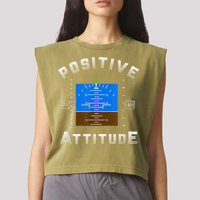 Positive Attitude Aviation Pilot Primary Flight Display Garment-Dyed Women's Muscle Tee