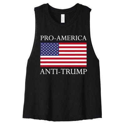 Proamerica Antitrump American Usa Flag Resist Women's Racerback Cropped Tank