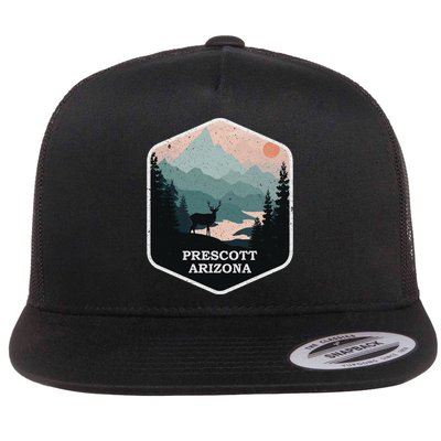 Prescott Arizona Az Vintage Mountains Hiking Souvenir Funny Gift Flatbill Hat