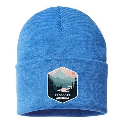 Prescott Arizona Az Vintage Mountains Hiking Souvenir Funny Gift Sustainable Knit Beanie