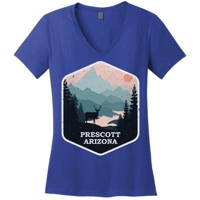 Prescott Arizona Az Vintage Mountains Hiking Souvenir Funny Gift Women's V-Neck T-Shirt