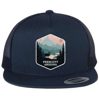 Prescott Arizona Az Vintage Mountains Hiking Souvenir Funny Gift Flat Bill Trucker Hat