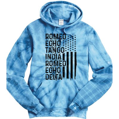 Phonetic Alphabet Airplane Pilot Aviation Patriotic Tie Dye Hoodie