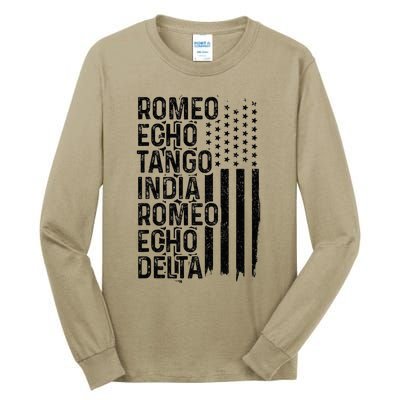 Phonetic Alphabet Airplane Pilot Aviation Patriotic Tall Long Sleeve T-Shirt