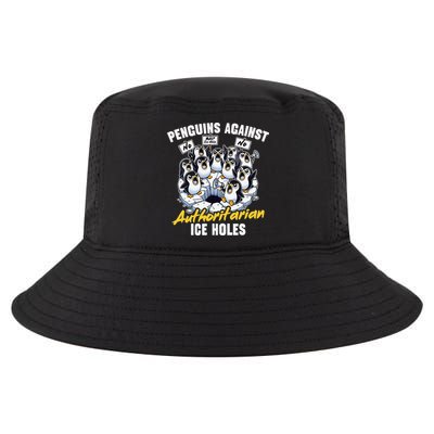 Penguins Against Authoritarian Ice Holes Funny Penguin Cool Comfort Performance Bucket Hat
