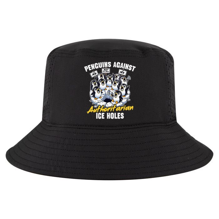 Penguins Against Authoritarian Ice Holes Funny Penguin Cool Comfort Performance Bucket Hat