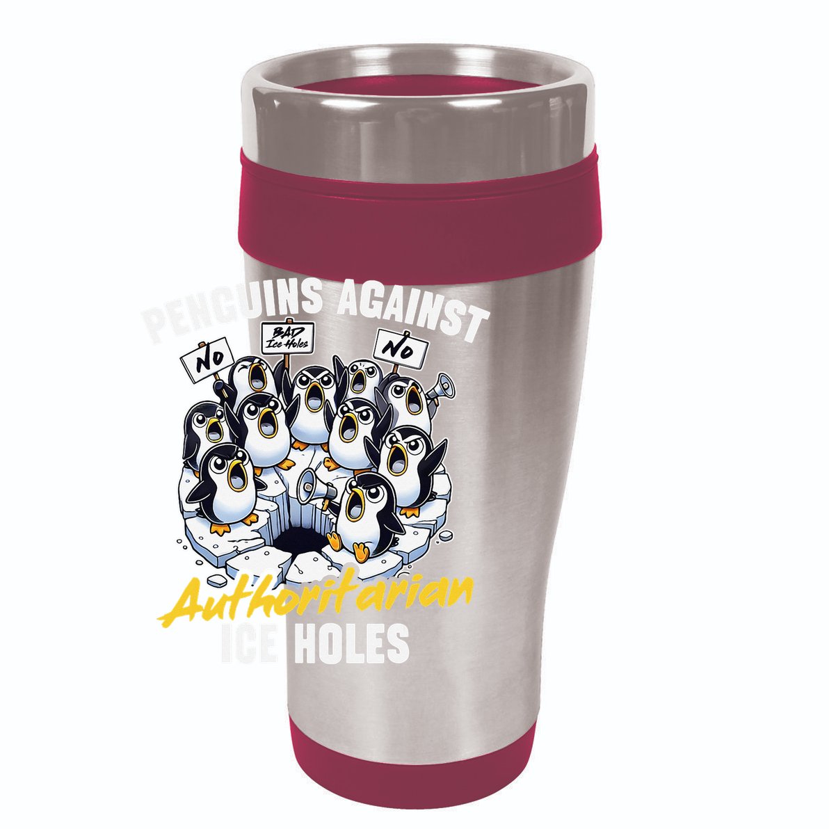 Penguins Against Authoritarian Ice Holes Funny Penguin 15oz Campfire Ceramic Mug