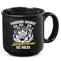 Penguins Against Authoritarian Ice Holes Funny Penguin 15oz Campfire Ceramic Mug