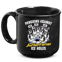 Penguins Against Authoritarian Ice Holes Funny Penguin 15oz Campfire Ceramic Mug