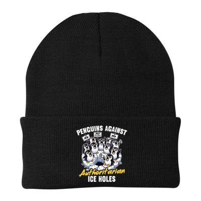 Penguins Against Authoritarian Ice Holes Funny Penguin Beanie