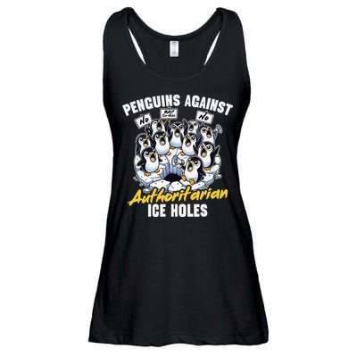 Penguins Against Authoritarian Ice Holes Funny Penguin Ladies Essential Flowy Tank