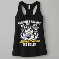 Penguins Against Authoritarian Ice Holes Funny Penguin Womens Tank Top