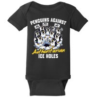 Penguins Against Authoritarian Ice Holes Funny Penguin Baby Bodysuit