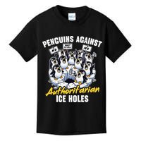 Penguins Against Authoritarian Ice Holes Funny Penguin Kids T-Shirt
