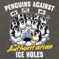 Penguins Against Authoritarian Ice Holes Funny Penguin Cotton Canvas Backpack