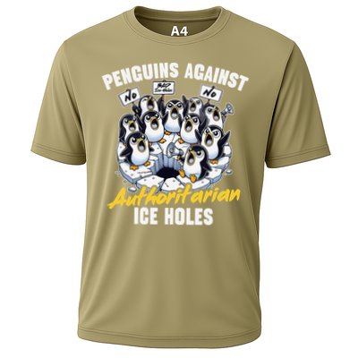 Penguins Against Authoritarian Ice Holes Funny Penguin Cooling Performance Crew T-Shirt