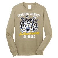 Penguins Against Authoritarian Ice Holes Funny Penguin Long Sleeve Shirt