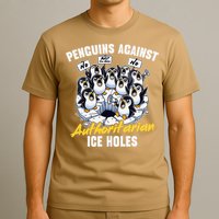 Penguins Against Authoritarian Ice Holes Funny Penguin T-Shirt