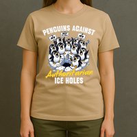 Penguins Against Authoritarian Ice Holes Funny Penguin T-Shirt