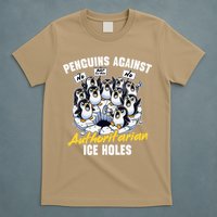 Penguins Against Authoritarian Ice Holes Funny Penguin T-Shirt