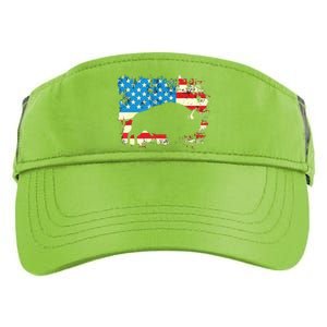 Patriotic American Bison Buffalo Lover Wildlife USA Flag Adult Drive Performance Visor