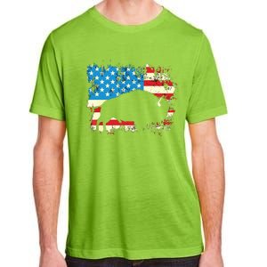 Patriotic American Bison Buffalo Lover Wildlife USA Flag Adult ChromaSoft Performance T-Shirt