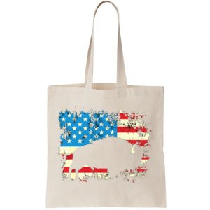 Patriotic American Bison Buffalo Lover Wildlife USA Flag Tote Bag