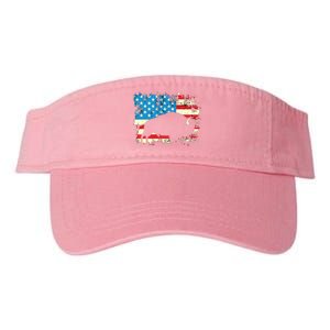 Patriotic American Bison Buffalo Lover Wildlife USA Flag Valucap Bio-Washed Visor