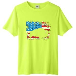 Patriotic American Bison Buffalo Lover Wildlife USA Flag Tall Fusion ChromaSoft Performance T-Shirt