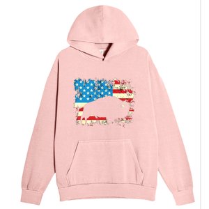 Patriotic American Bison Buffalo Lover Wildlife USA Flag Urban Pullover Hoodie