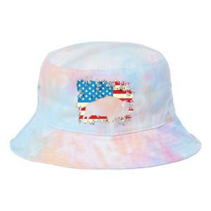 Patriotic American Bison Buffalo Lover Wildlife USA Flag Tie Dye Newport Bucket Hat