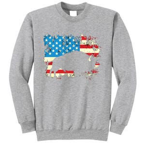 Patriotic American Bison Buffalo Lover Wildlife USA Flag Sweatshirt