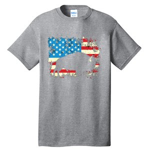 Patriotic American Bison Buffalo Lover Wildlife USA Flag Tall T-Shirt