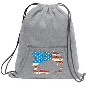 Patriotic American Bison Buffalo Lover Wildlife USA Flag Sweatshirt Cinch Pack Bag