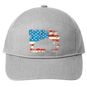 Patriotic American Bison Buffalo Lover Wildlife USA Flag 7-Panel Snapback Hat