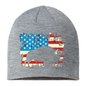 Patriotic American Bison Buffalo Lover Wildlife USA Flag Sustainable Beanie