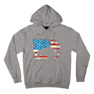 Patriotic American Bison Buffalo Lover Wildlife USA Flag Tall Hoodie