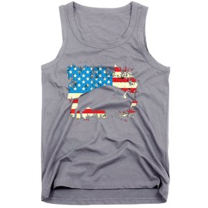 Patriotic American Bison Buffalo Lover Wildlife USA Flag Tank Top