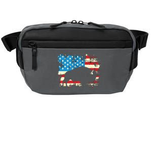 Patriotic American Bison Buffalo Lover Wildlife USA Flag Crossbody Pack