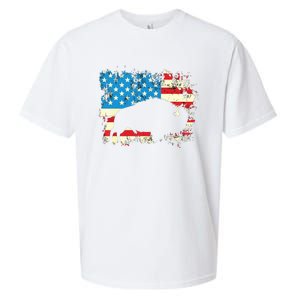 Patriotic American Bison Buffalo Lover Wildlife USA Flag Sueded Cloud Jersey T-Shirt