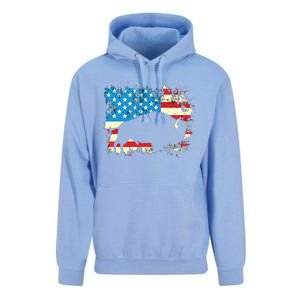 Patriotic American Bison Buffalo Lover Wildlife USA Flag Unisex Surf Hoodie