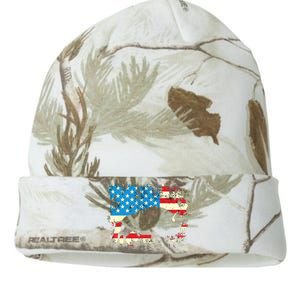 Patriotic American Bison Buffalo Lover Wildlife USA Flag Kati Licensed 12" Camo Beanie