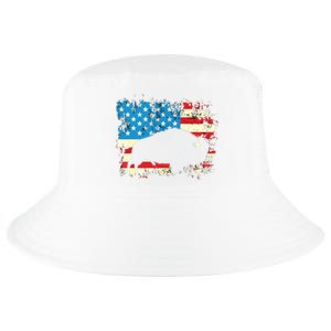 Patriotic American Bison Buffalo Lover Wildlife USA Flag Cool Comfort Performance Bucket Hat