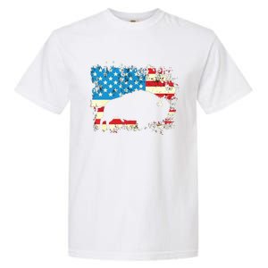 Patriotic American Bison Buffalo Lover Wildlife USA Flag Garment-Dyed Heavyweight T-Shirt