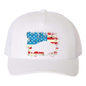 Patriotic American Bison Buffalo Lover Wildlife USA Flag Yupoong Adult 5-Panel Trucker Hat