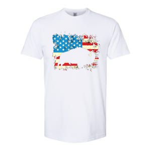 Patriotic American Bison Buffalo Lover Wildlife USA Flag Softstyle CVC T-Shirt