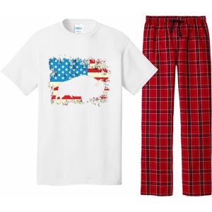 Patriotic American Bison Buffalo Lover Wildlife USA Flag Pajama Set