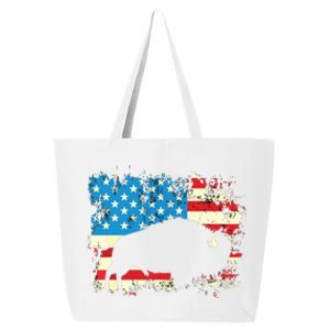 Patriotic American Bison Buffalo Lover Wildlife USA Flag 25L Jumbo Tote