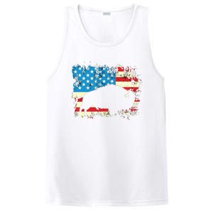 Patriotic American Bison Buffalo Lover Wildlife USA Flag PosiCharge Competitor Tank